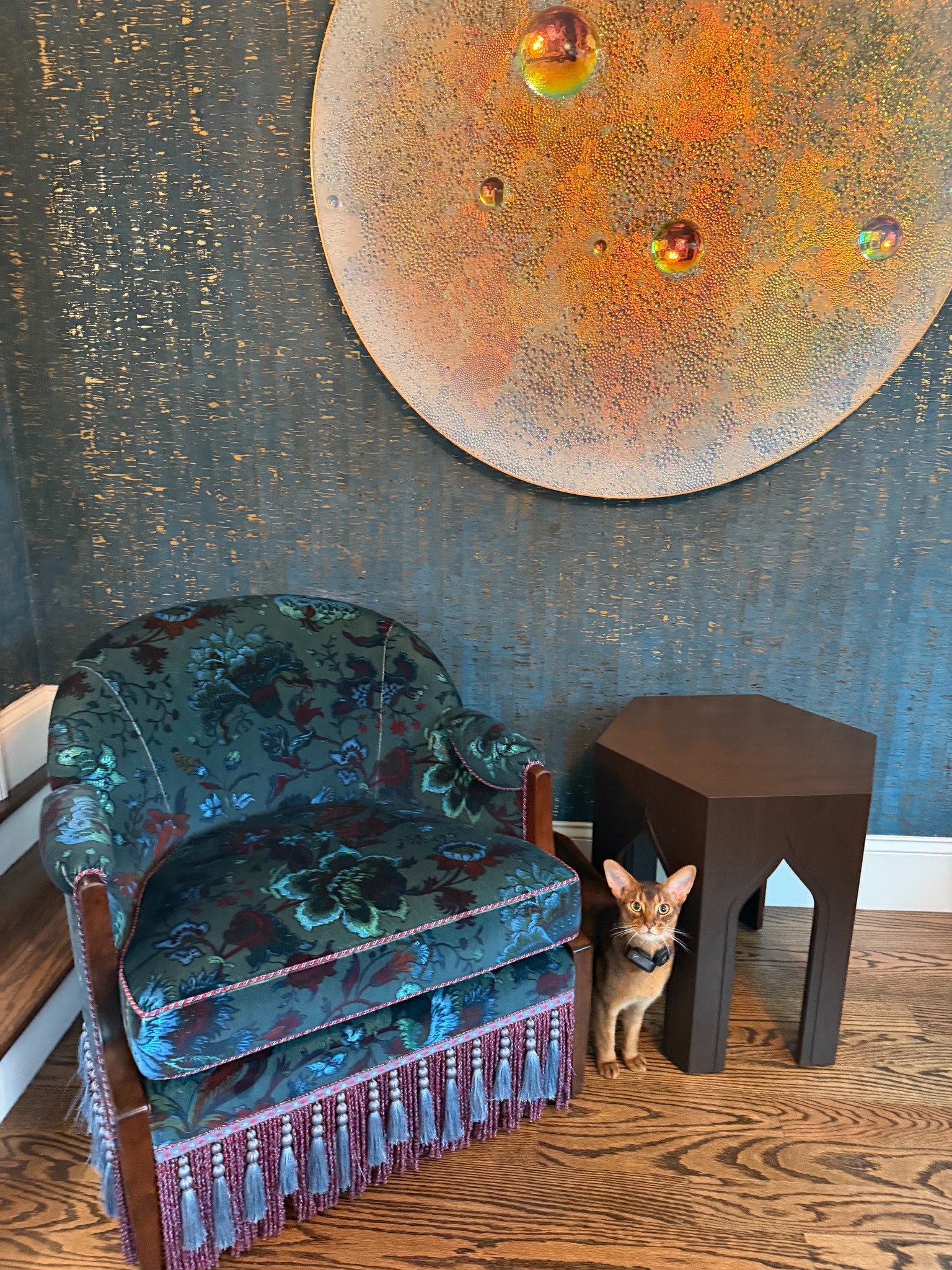 Artful chair vignette at Salty Margarita